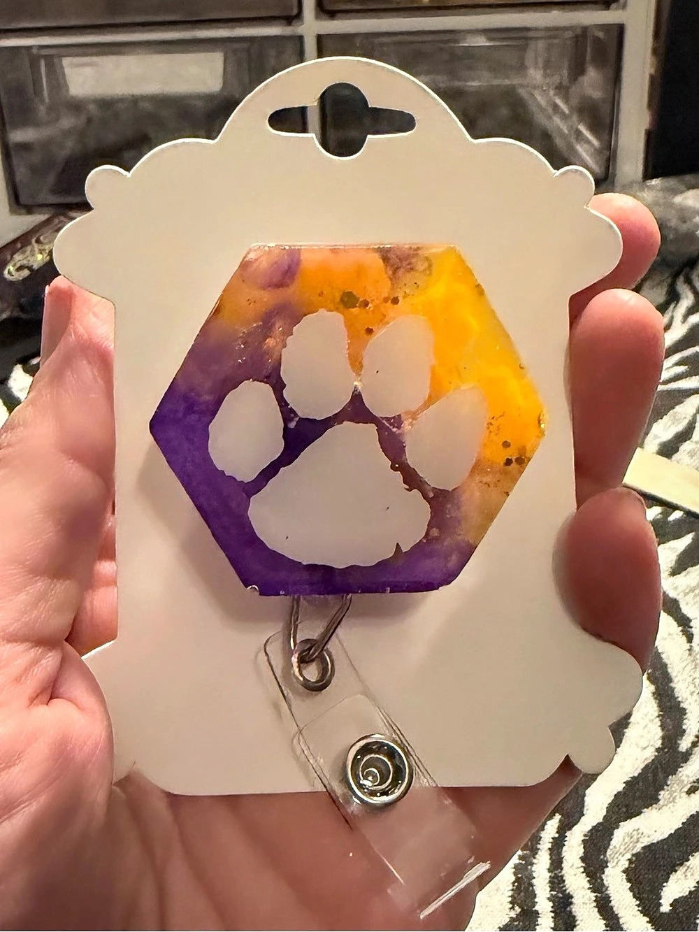 Clemson Tigers Retractable ID Badge Reel